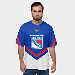 Футболка оверсайз мужская NHL: New York Rangers, цвет: 3D-принт — фото 2