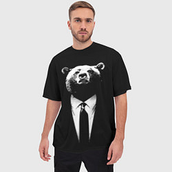 Футболка оверсайз мужская Медведь бизнесмен, цвет: 3D-принт — фото 2