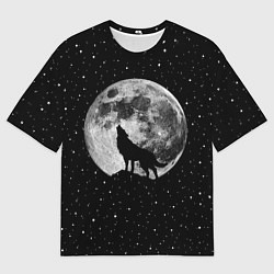 Мужская футболка оверсайз Лунный волк