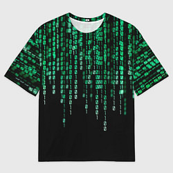 Мужская футболка оверсайз Цифровой поток из матрицы