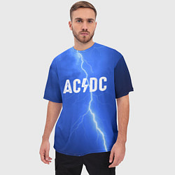 Футболка оверсайз мужская AC/DC: Lightning, цвет: 3D-принт — фото 2