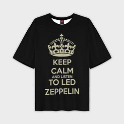 Мужская футболка оверсайз Keep Calm & Led Zeppelin