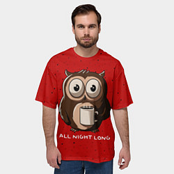 Футболка оверсайз мужская Ночная сова, цвет: 3D-принт — фото 2