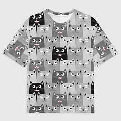 Мужская футболка оверсайз Котейки
