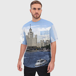 Футболка оверсайз мужская Москва река, цвет: 3D-принт — фото 2
