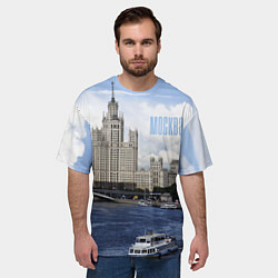 Футболка оверсайз мужская Москва река, цвет: 3D-принт — фото 2