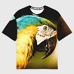 Футболка оверсайз мужская Улыбка попугая, цвет: 3D-принт