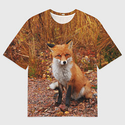 Футболка оверсайз мужская Осенняя лиса, цвет: 3D-принт