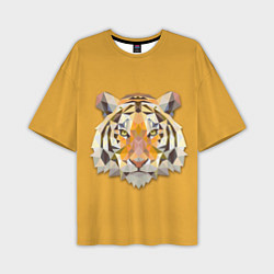 Футболка оверсайз мужская Геометрический тигр, цвет: 3D-принт
