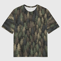 Мужская футболка оверсайз Лесной камуфляж