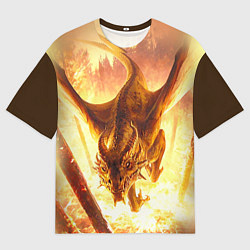 Мужская футболка оверсайз Дракон