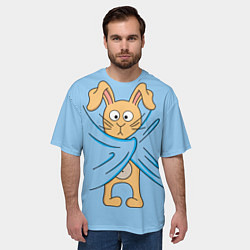 Футболка оверсайз мужская Стеснительный кролик, цвет: 3D-принт — фото 2