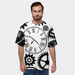 Футболка оверсайз мужская Время не ждет, цвет: 3D-принт — фото 2