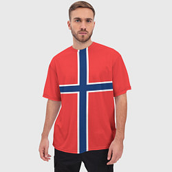 Футболка оверсайз мужская Флаг Норвегии, цвет: 3D-принт — фото 2