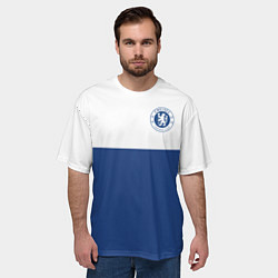 Футболка оверсайз мужская Chelsea FC: Light Blue, цвет: 3D-принт — фото 2
