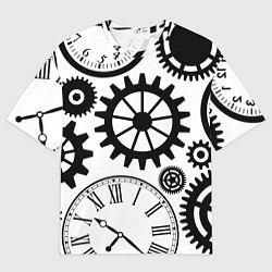 Мужская футболка оверсайз Часы и шестеренки