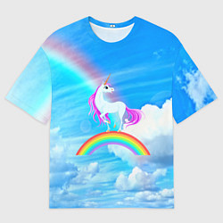 Футболка оверсайз мужская Единорог, цвет: 3D-принт