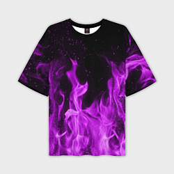 Футболка оверсайз мужская Фиолетовый огонь, цвет: 3D-принт