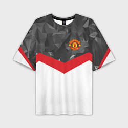 Футболка оверсайз мужская Man United FC: Grey Polygons, цвет: 3D-принт