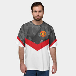 Футболка оверсайз мужская Man United FC: Grey Polygons, цвет: 3D-принт — фото 2
