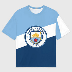 Футболка оверсайз мужская FC Manchester City: Colors, цвет: 3D-принт
