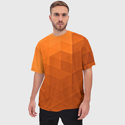 Футболка оверсайз мужская Orange abstraction, цвет: 3D-принт — фото 2