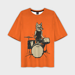 Футболка оверсайз мужская Drums Fox, цвет: 3D-принт