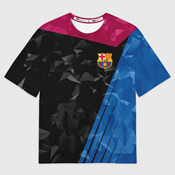 Футболка оверсайз мужская FC Barcelona: Abstract, цвет: 3D-принт
