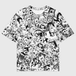 Мужская футболка оверсайз Ahegao: Black & White