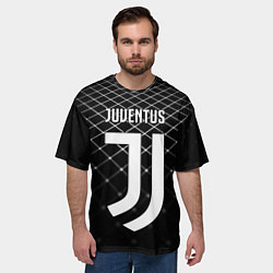 Футболка оверсайз мужская FC Juventus: Black Lines, цвет: 3D-принт — фото 2