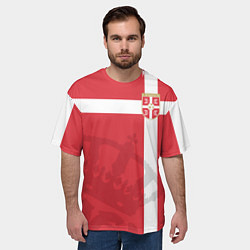Футболка оверсайз мужская Сборная Сербии, цвет: 3D-принт — фото 2