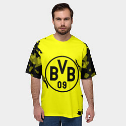 Футболка оверсайз мужская FC Borussia Dortmund: Yellow & Black, цвет: 3D-принт — фото 2