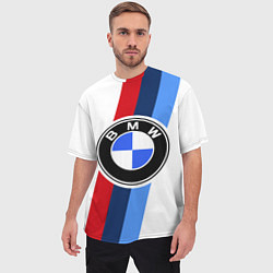 Футболка оверсайз мужская BMW M: White Sport, цвет: 3D-принт — фото 2