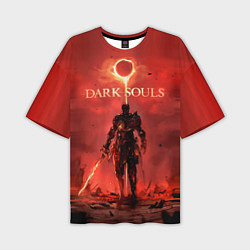 Мужская футболка оверсайз Dark Souls: Red Sunrise