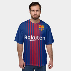 Футболка оверсайз мужская FC Barcelona: Iniesta 17/18, цвет: 3D-принт — фото 2
