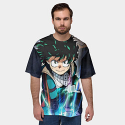 Футболка оверсайз мужская My Hero Academia синий свет, цвет: 3D-принт — фото 2