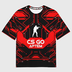 Футболка оверсайз мужская CS:GO - Артём, цвет: 3D-принт
