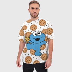 Футболка оверсайз мужская Cookie Monster, цвет: 3D-принт — фото 2