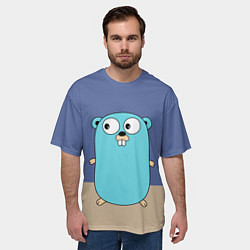 Футболка оверсайз мужская Golang, цвет: 3D-принт — фото 2