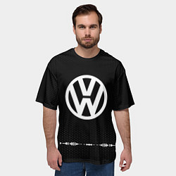 Футболка оверсайз мужская Volkswagen: Black Abstract, цвет: 3D-принт — фото 2