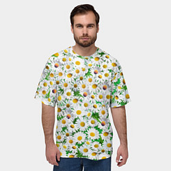 Футболка оверсайз мужская Полевые ромашки, цвет: 3D-принт — фото 2