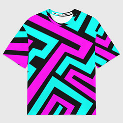 Футболка оверсайз мужская Maze: Violet & Turquoise, цвет: 3D-принт