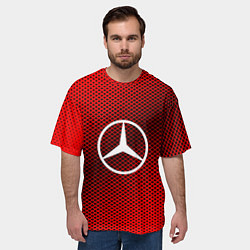 Футболка оверсайз мужская Mercedes: Red Carbon, цвет: 3D-принт — фото 2