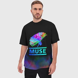 Футболка оверсайз мужская Muse: Neon Flower, цвет: 3D-принт — фото 2