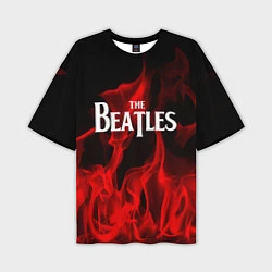 Мужская футболка оверсайз The Beatles: Red Flame