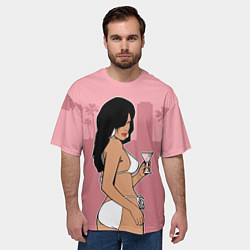 Футболка оверсайз мужская GTA VC: Girl with Martini, цвет: 3D-принт — фото 2