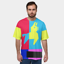 Футболка оверсайз мужская Цветная Лама, цвет: 3D-принт — фото 2