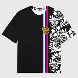 Мужская футболка оверсайз Россия: цветочная коллекция
