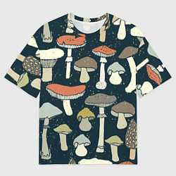 Мужская футболка оверсайз Грибной лес