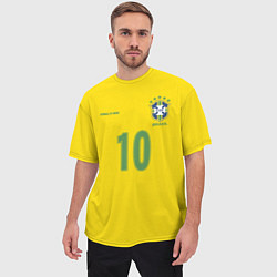 Футболка оверсайз мужская Сборная Бразилии: Роналдиньо 10, цвет: 3D-принт — фото 2